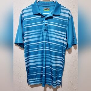 PGA Tour Blue Striped Polo Shirt